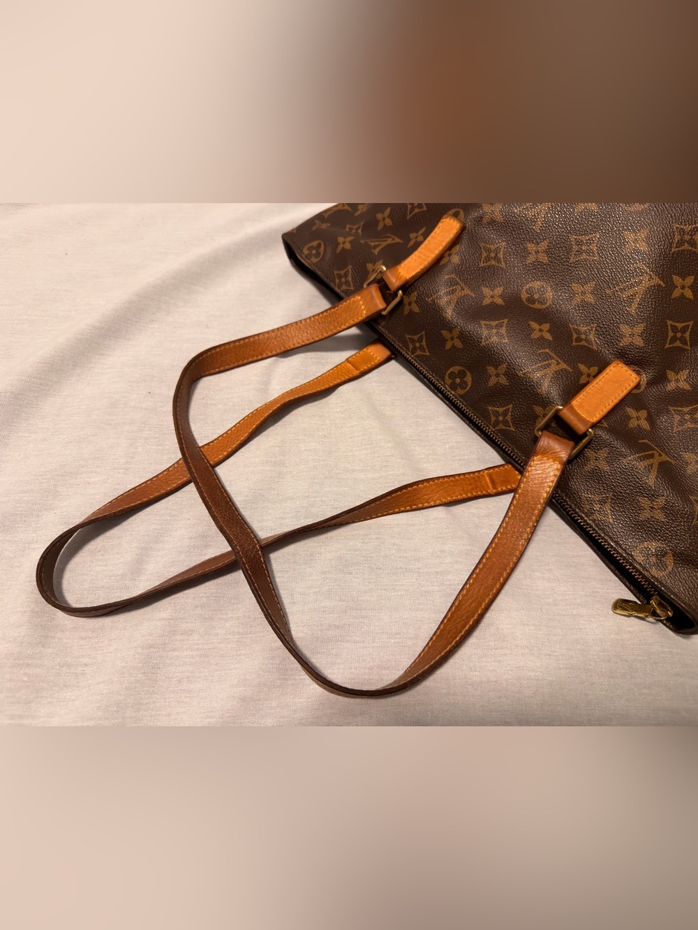 Louis Vuitton Monogram Cabas Mezzo Tote Shoulder Bag Brown - Picture 3 of 15